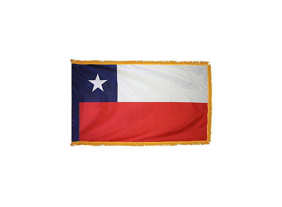 Chile Flag with Polesleeve & Fringe