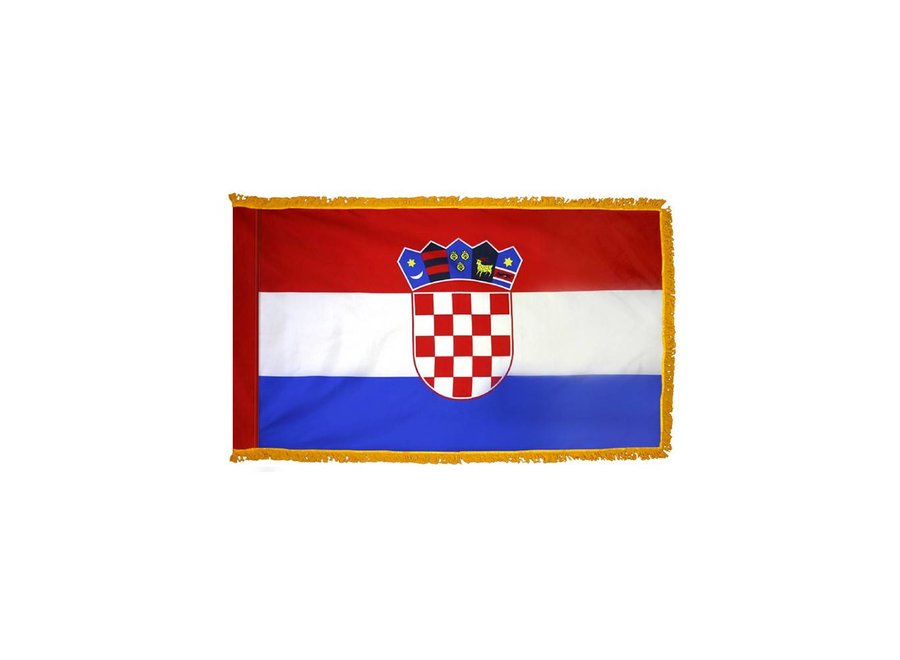 Croatia Flag with Polesleeve & Fringe