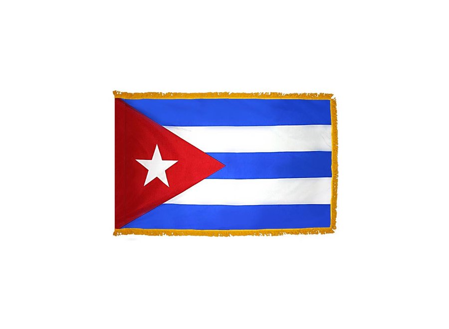 Cuba Flag with Polesleeve & Fringe
