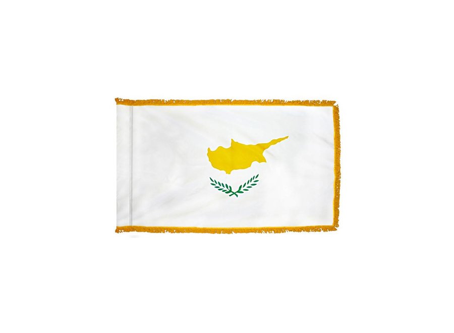 Cyprus Flag with Polesleeve & Fringe