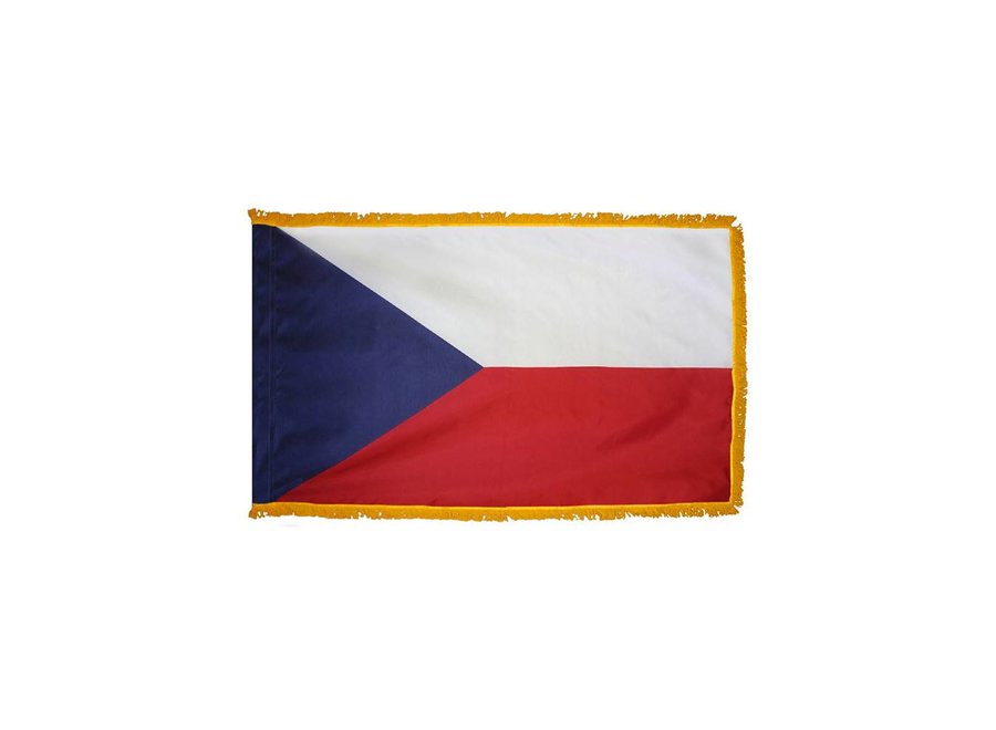 Czech Republic Flag with Polesleeve & Fringe