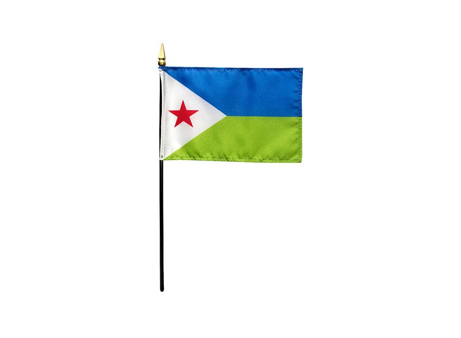 Djibouti Stick Flag 4x6 in