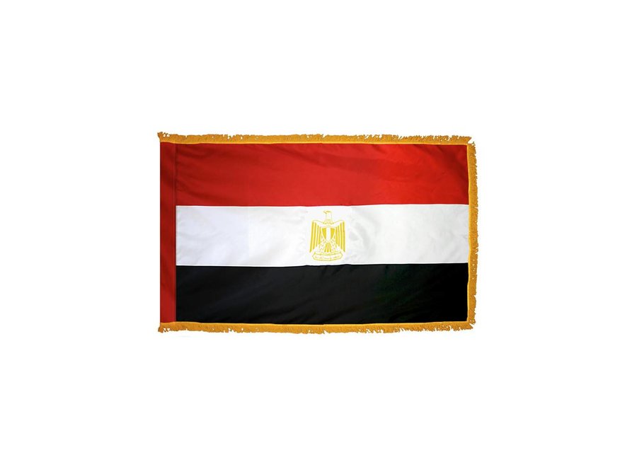 Egypt Flag with Polesleeve & Fringe