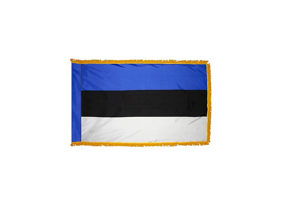 Estonia Flag with Polesleeve & Fringe