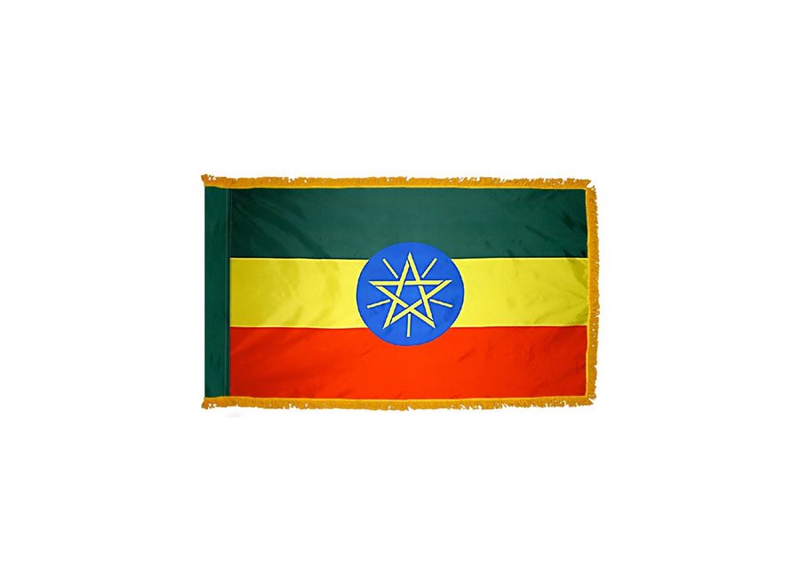Ethiopia Flag with Polesleeve & Fringe