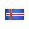 Iceland Flag with Polesleeve & Fringe