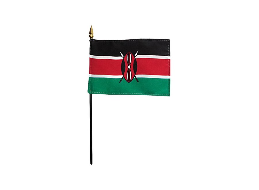 Kenya Stick Flag 4x6 in