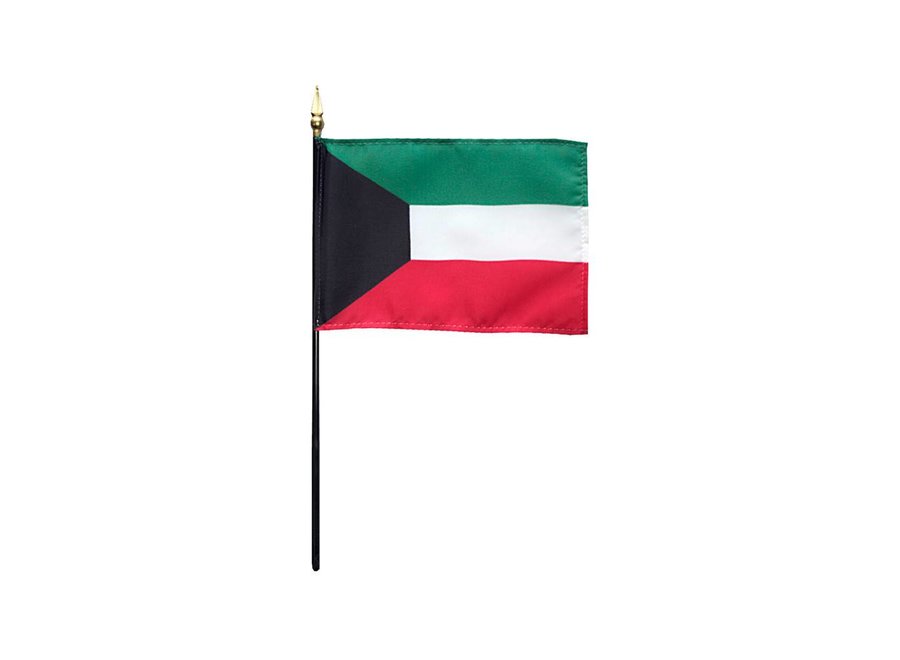 Kuwait Stick Flag 4x6 in