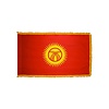 Kyrgyzstan Flag with Polesleeve & Fringe