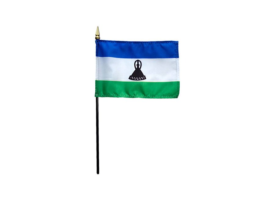 Lesotho Stick Flag 4x6 in