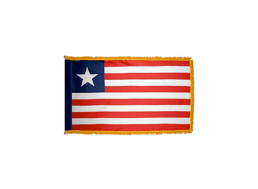 Liberia Flag with Polesleeve & Fringe