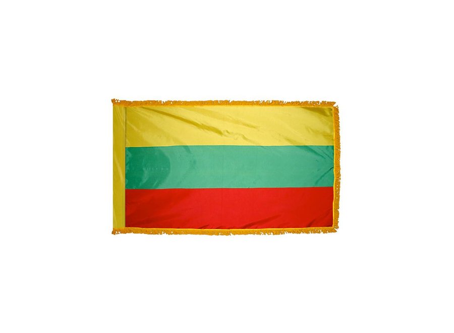 Lithuania Flag with Polesleeve & Fringe
