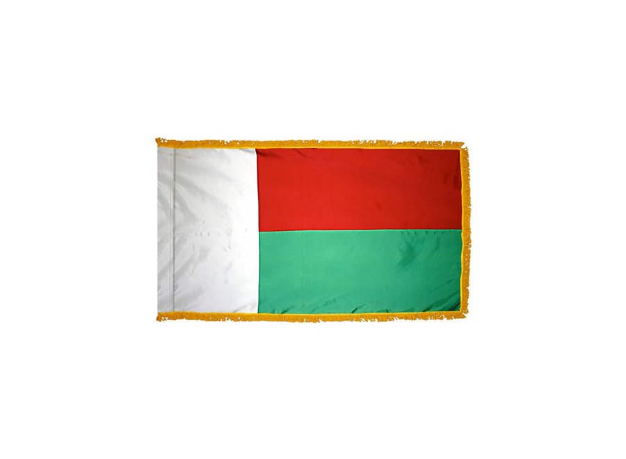 Madagascar Flag with Polesleeve & Fringe