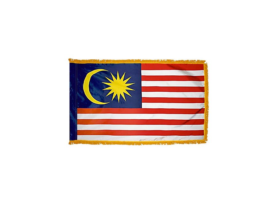 Malaysia Flag with Polesleeve & Fringe