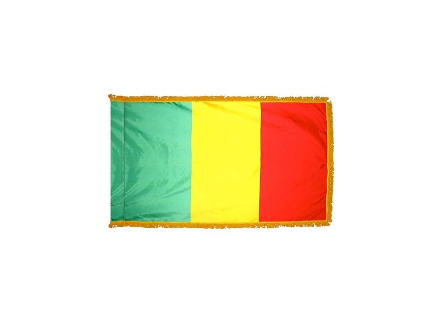 Mali Flag with Polesleeve & Fringe