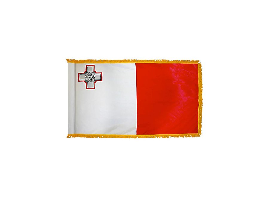 Malta Flag with Polesleeve & Fringe