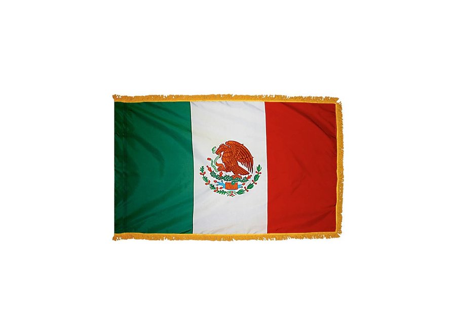 Mexico Flag with Polesleeve & Fringe