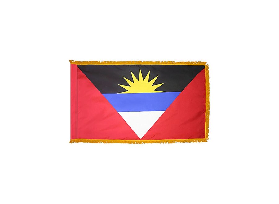 Antigua & Barbuda Flag with Polesleeve & Fringe