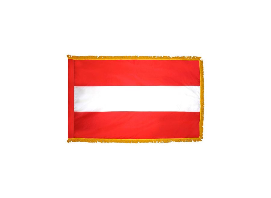 Austria Flag with Polesleeve & Fringe