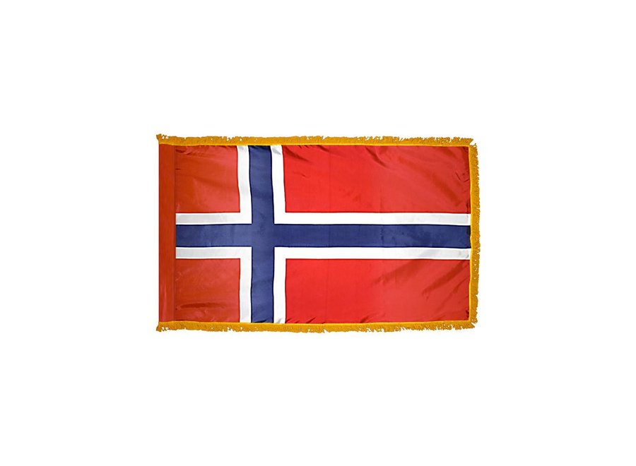 Norway Flag with Polesleeve & Fringe