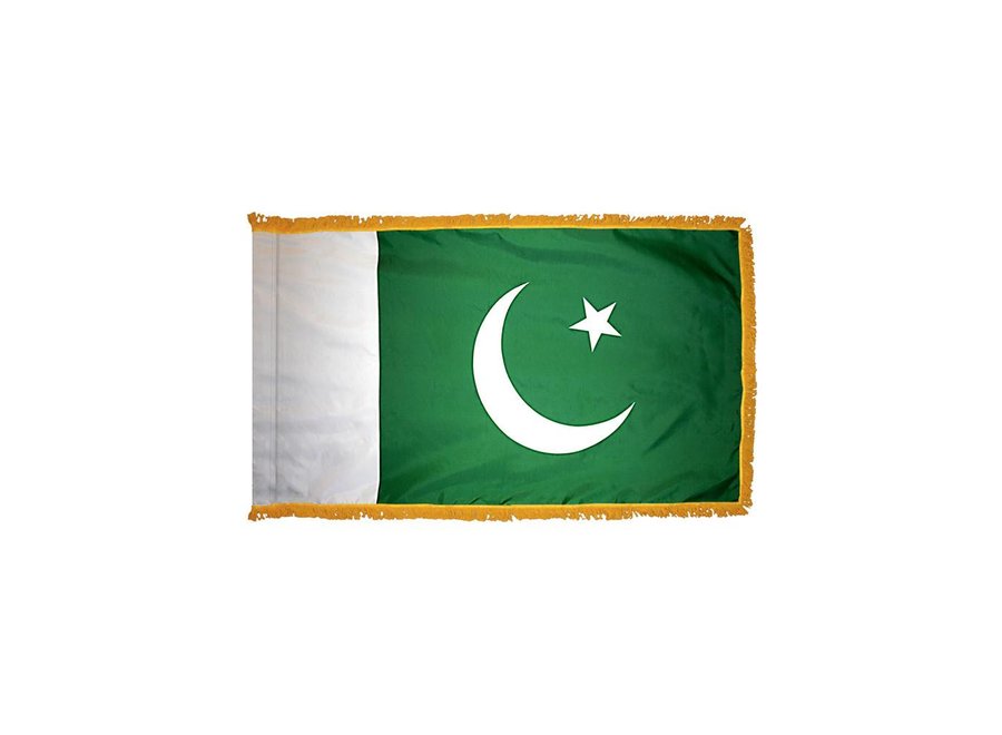 Pakistan Flag with Polesleeve & Fringe