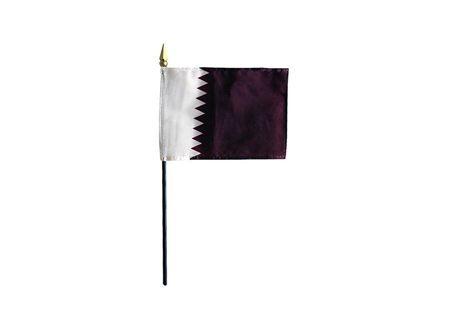 Qatar Stick Flag 4x6 in