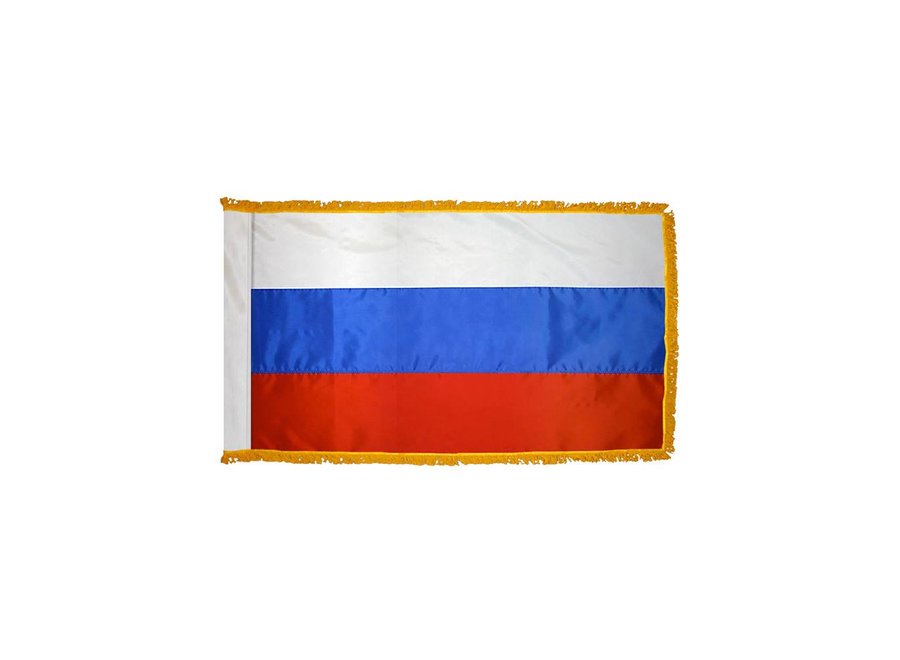 Russia Flag with Polesleeve & Fringe