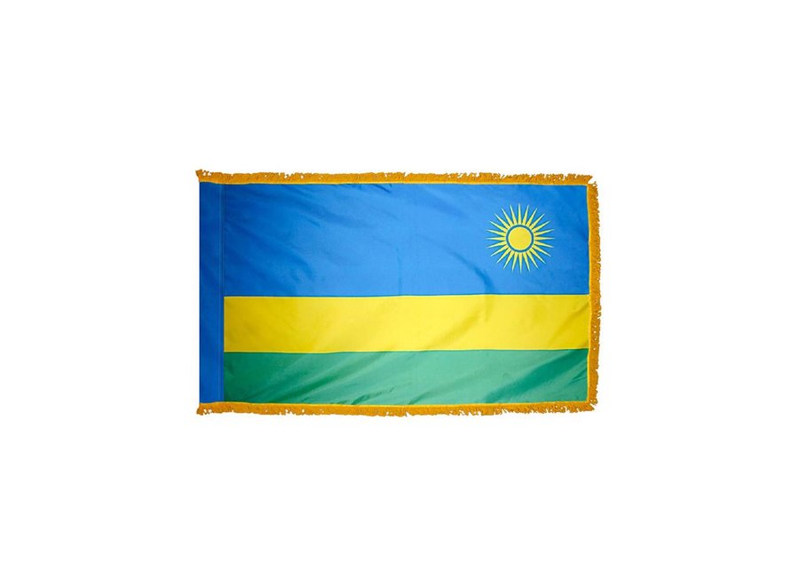 Rwanda Flag with Polesleeve & Fringe