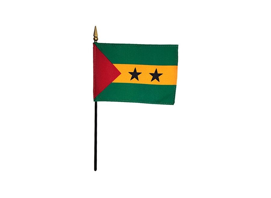 Sao Tome & Principe Stick Flag 4x6 in