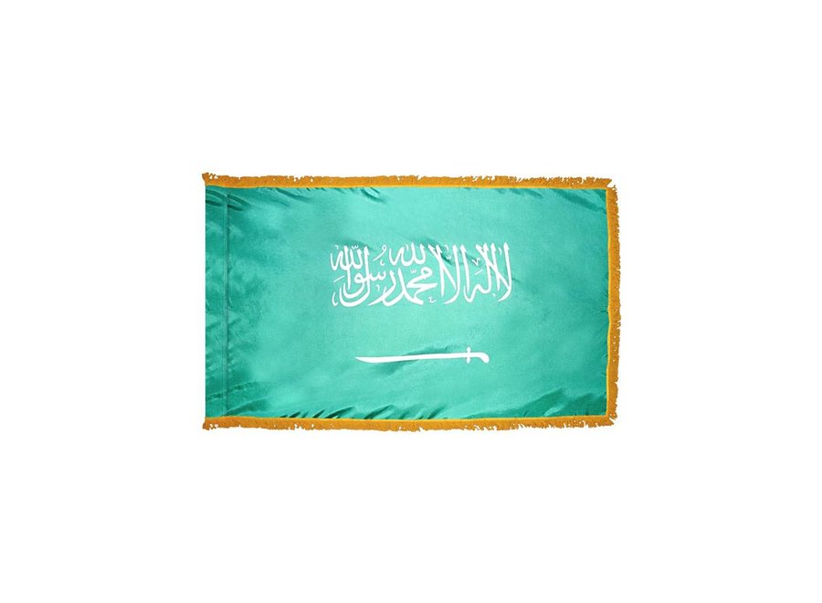 Saudi Arabia Flag with Polesleeve & Fringe