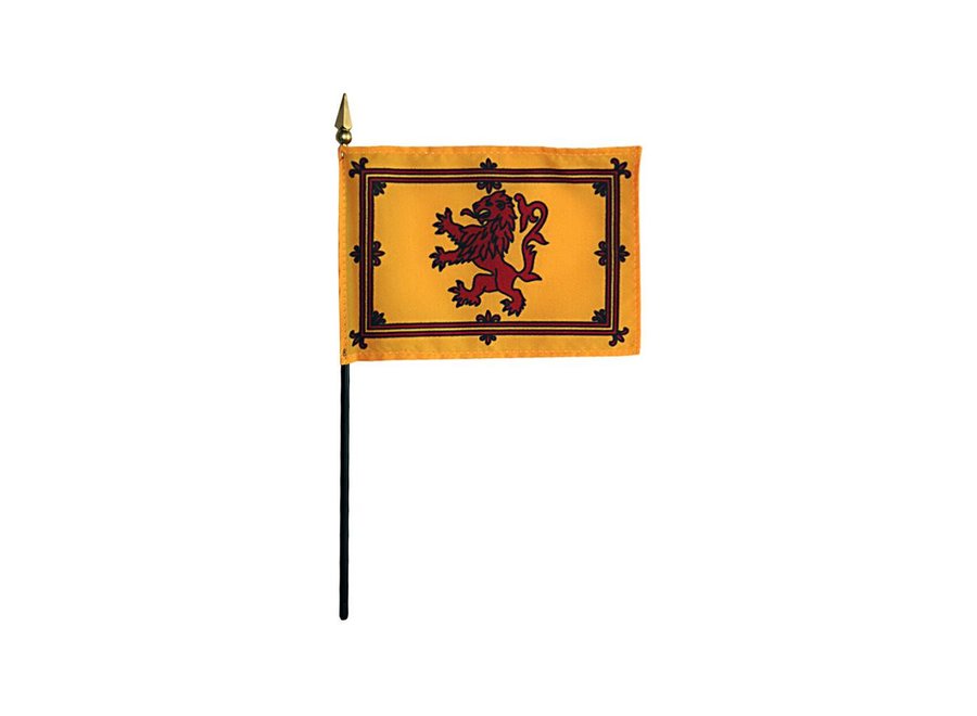 Scottish Rampant Lion Stick Flag 4x6 in