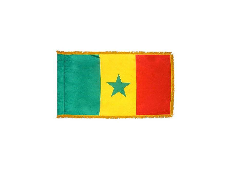 Senegal Flag with Polesleeve & Fringe
