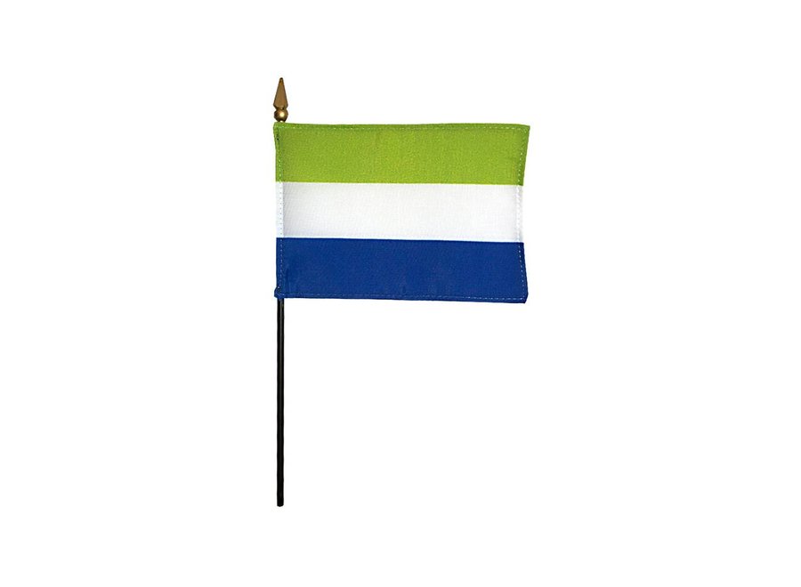 Sierra Leone Stick Flag 4x6 in
