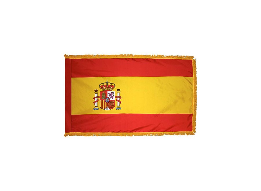 Spain Flag with Polesleeve & Fringe