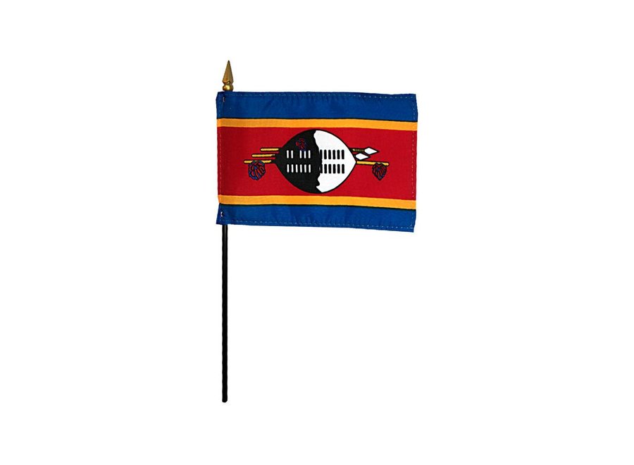 Swaziland Stick Flag 4x6 in