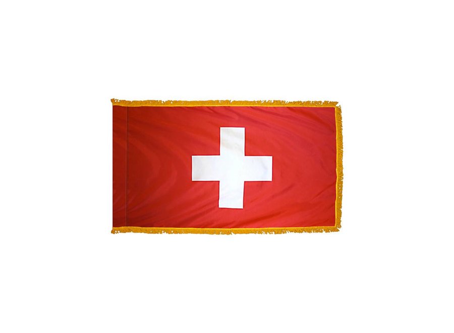 Switzerland Flag with Polesleeve & Fringe