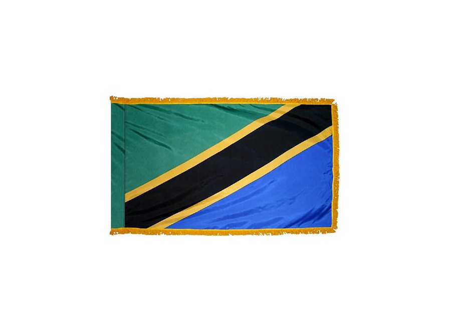 Tanzania Flag with Polesleeve & Fringe