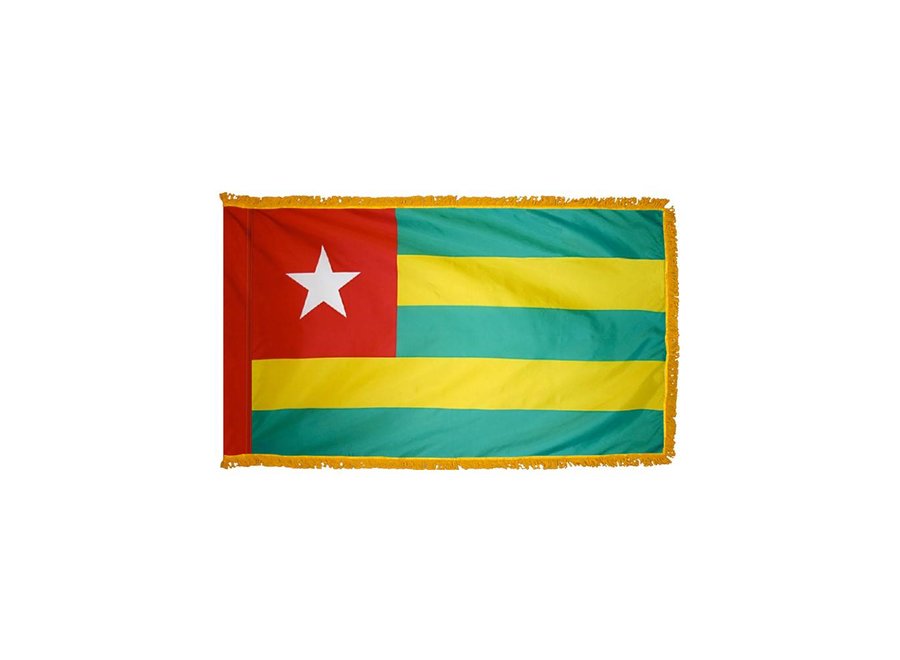 Togo Flag with Polesleeve & Fringe