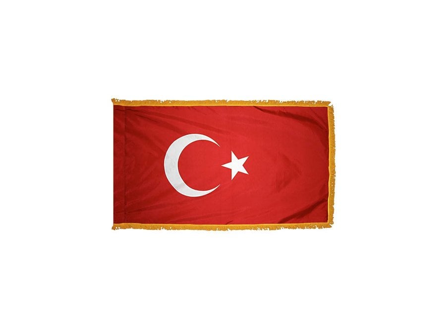Turkey Flag with Polesleeve & Fringe