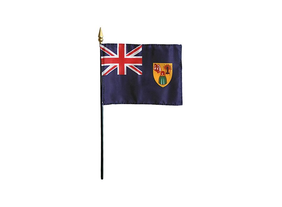 Turks & Caicos Stick Flag 4x6 in