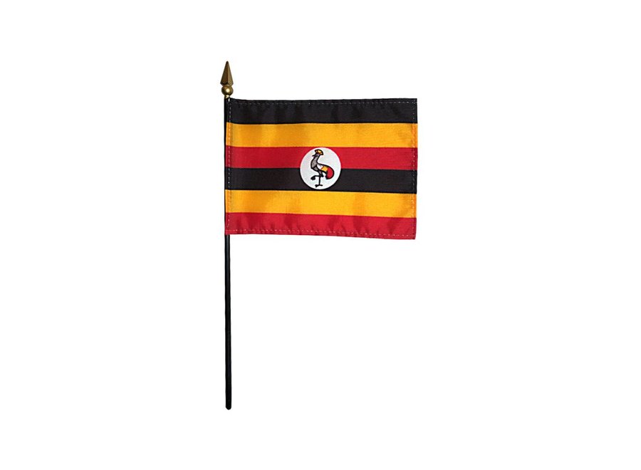 Uganda Stick Flag 4x6 in