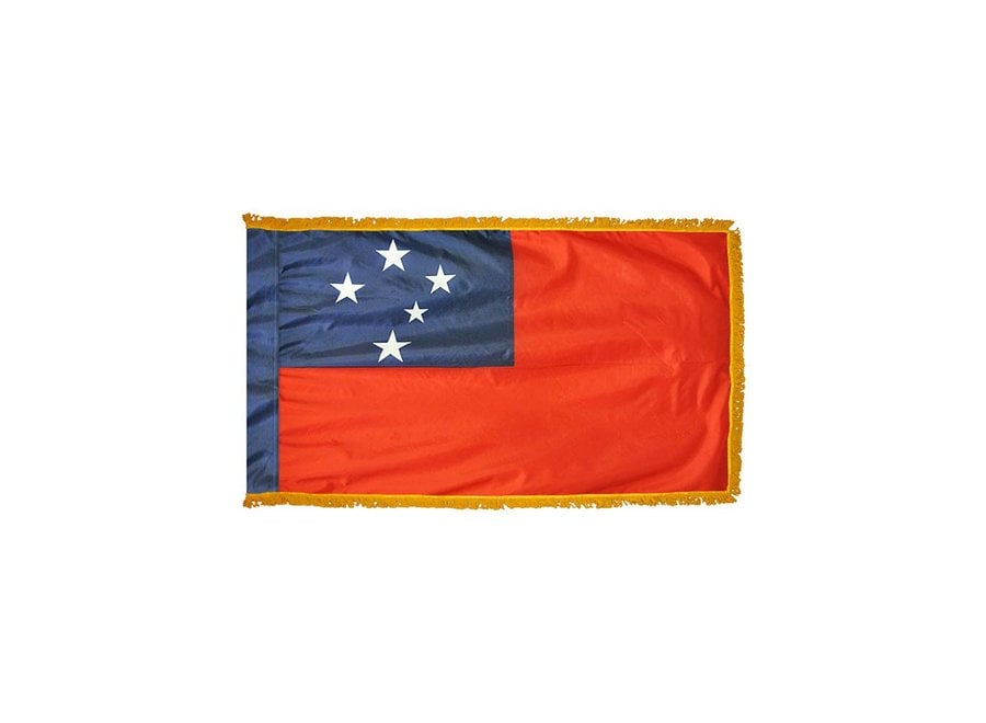 Western Samoa Flag with Polesleeve & Fringe