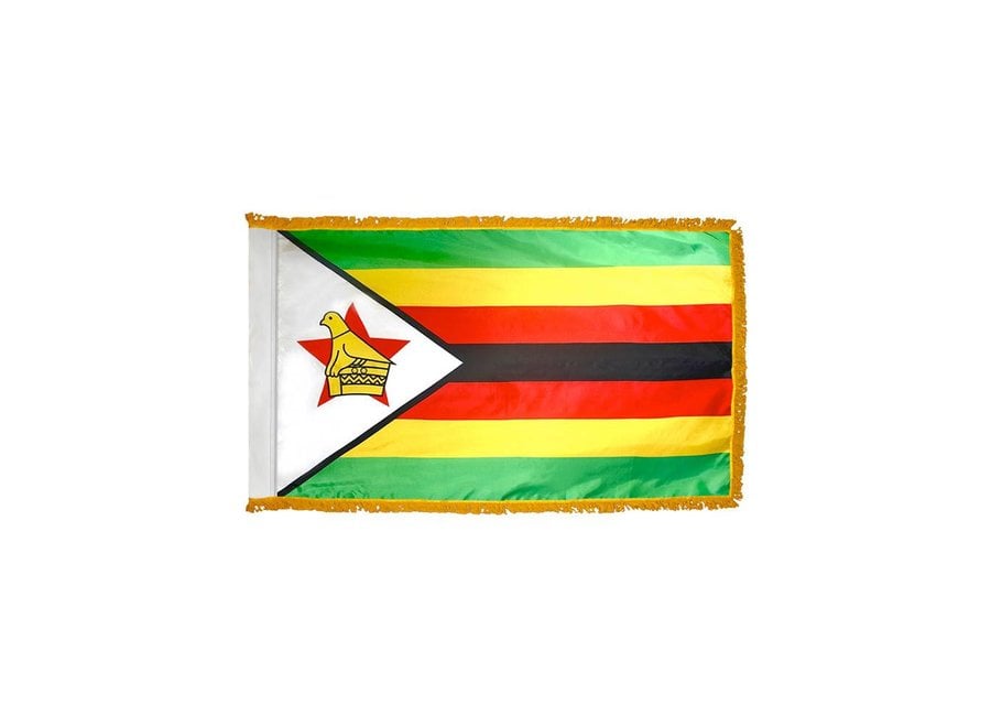 Zimbabwe Flag with Polesleeve & Fringe