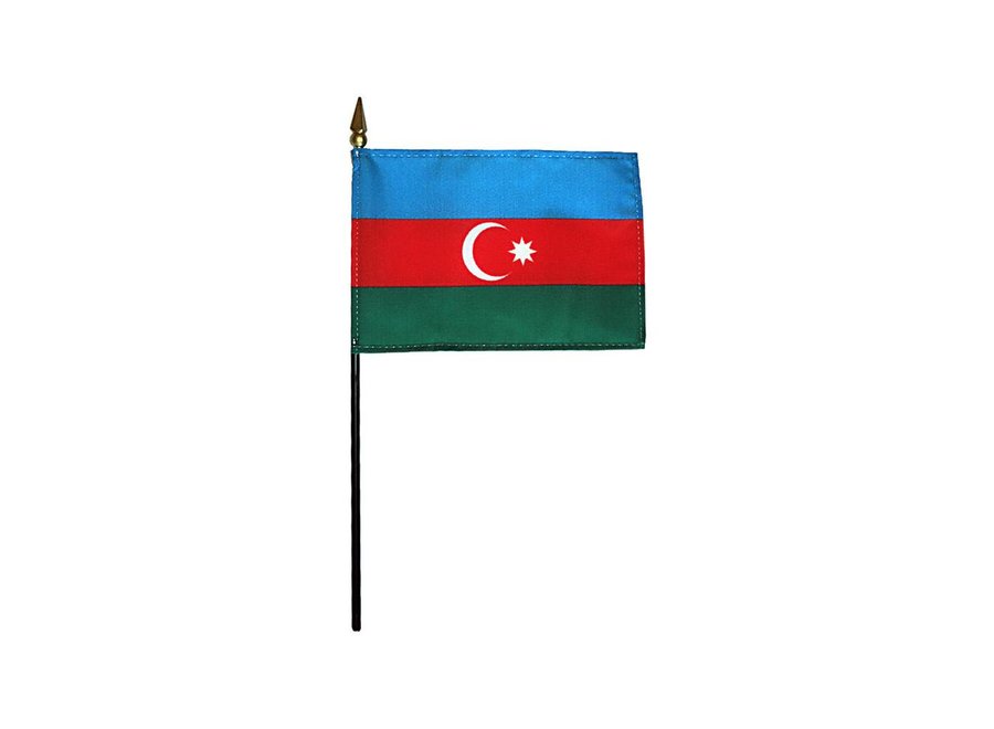 Azerbaijan Stick Flag 4x6 in