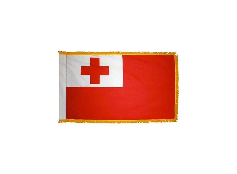 Tonga Flag with Polesleeve & Fringe