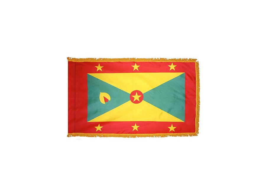 Grenada Flag with Polesleeve & Fringe