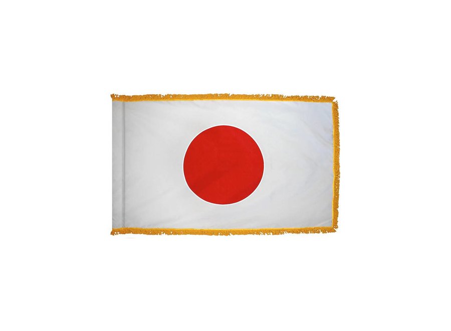 Japan Flag with Polesleeve & Fringe