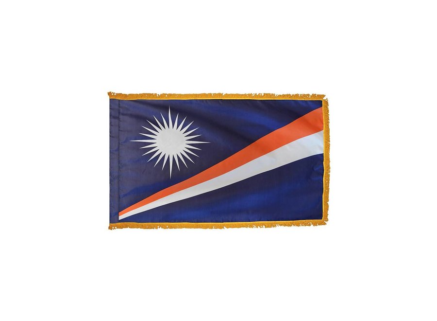 Marshall Islands Flag with Polesleeve & Fringe