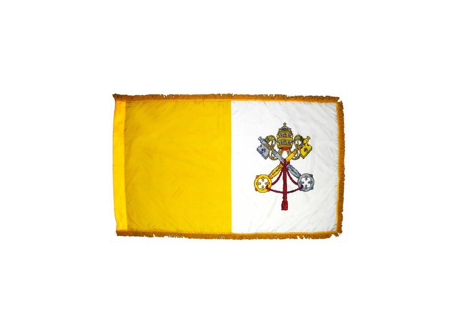 Vatican City Flag with Polesleeve & Fringe