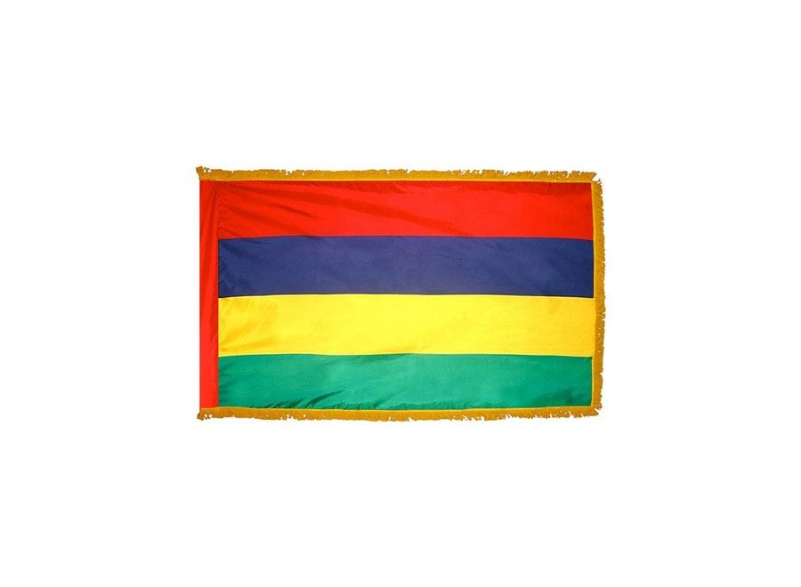 Mauritius Flag with Polesleeve & Fringe